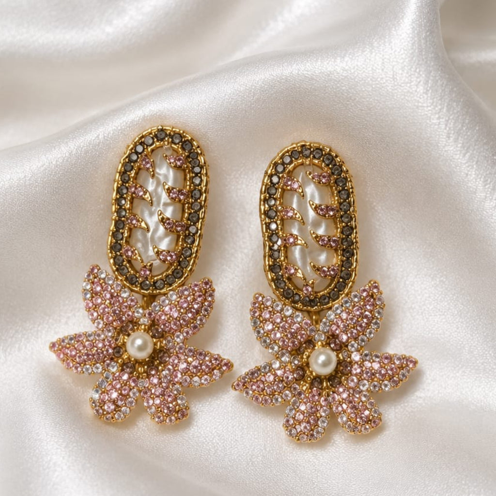 Turkish Pink Floral Necklace Set