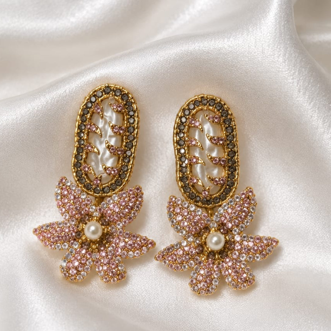 Turkish Pink Floral Necklace Set