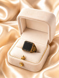 Black stone ring