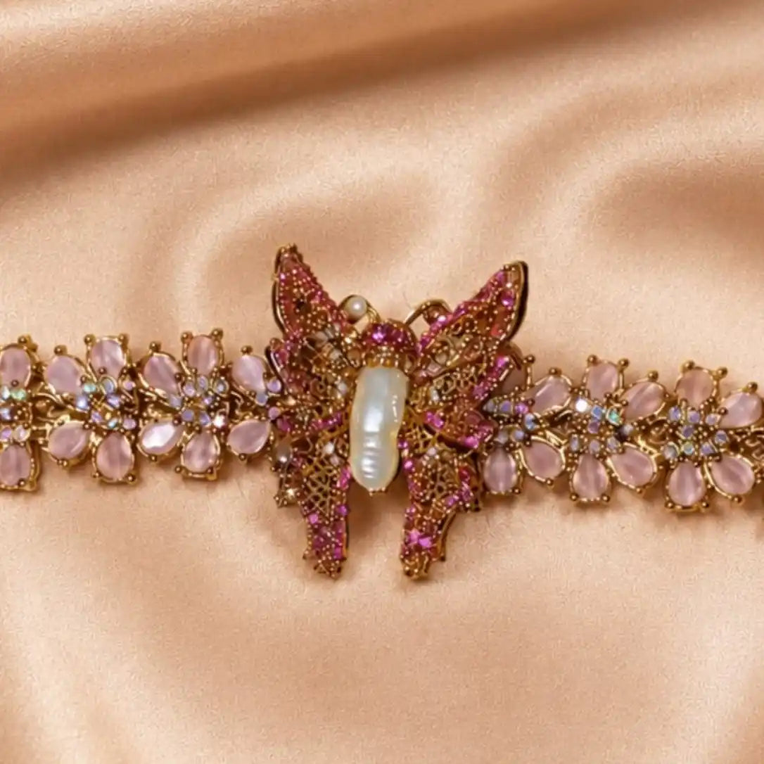 Pink Stone Butterfly Bracelet