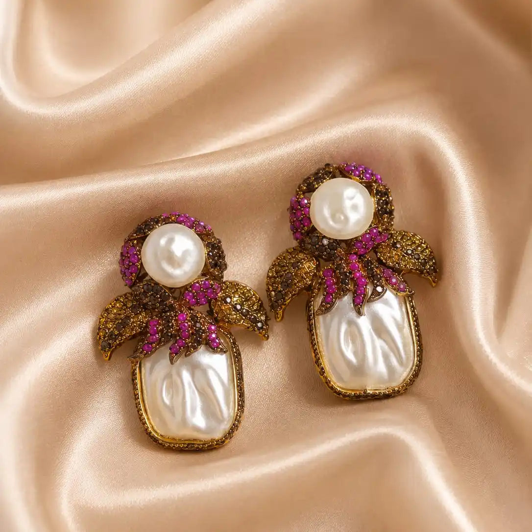 White Turkish Stone Earrings