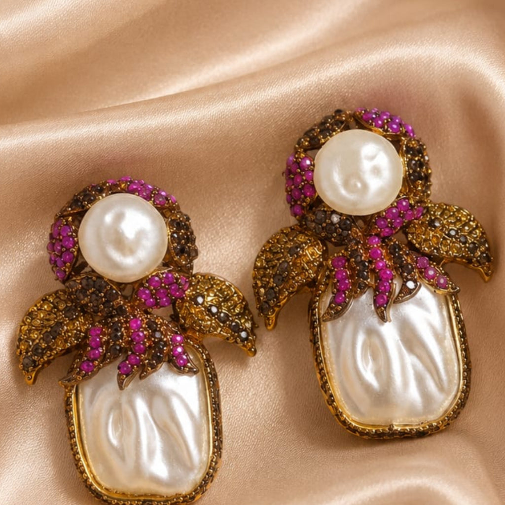 White Turkish Stone Earrings