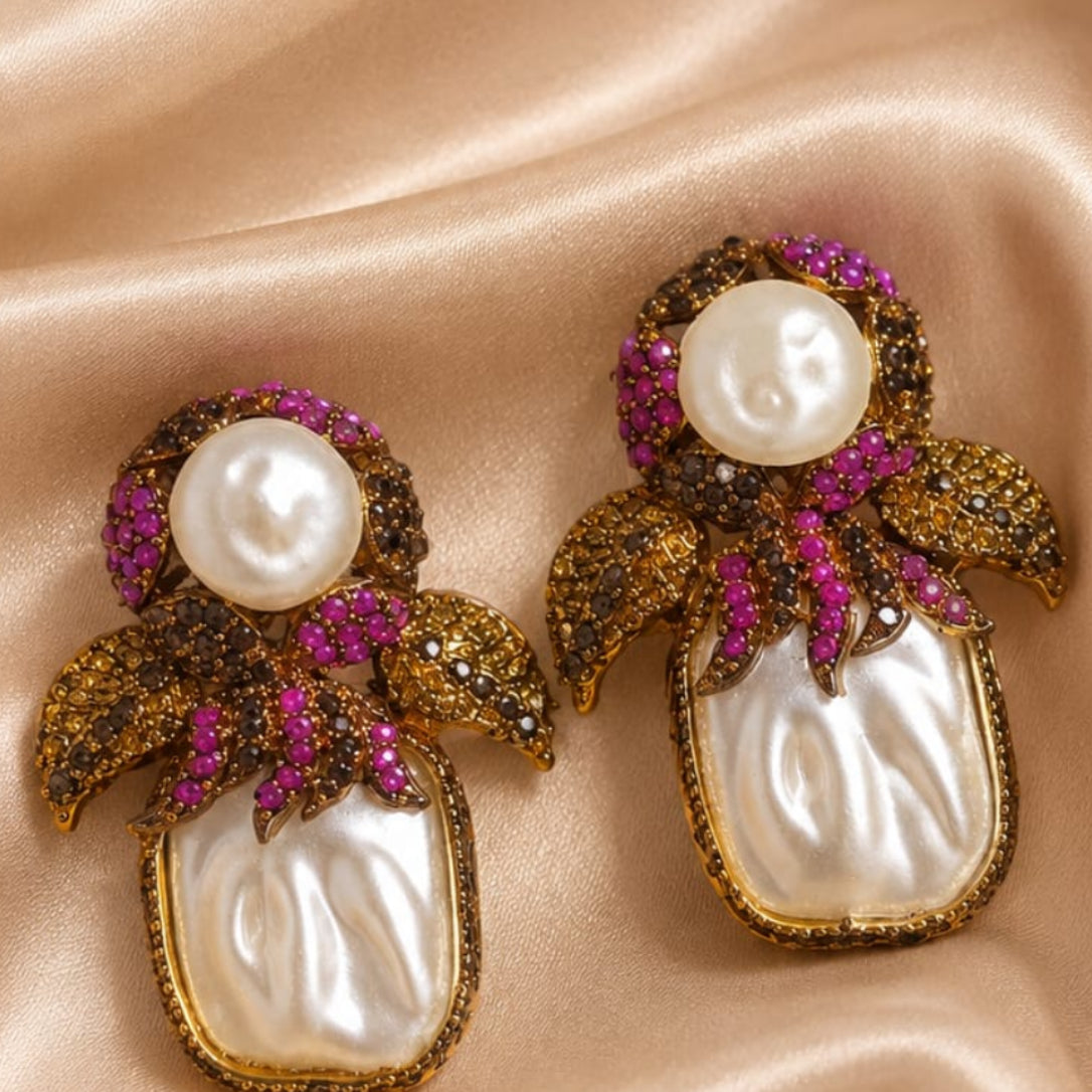 White Turkish Stone Earrings
