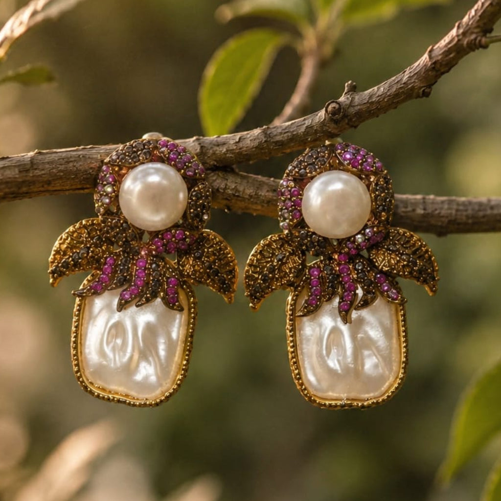 White Turkish Stone Earrings